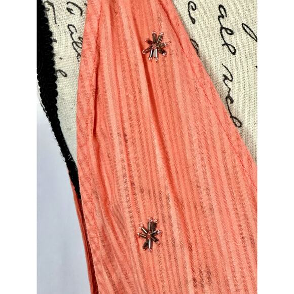 Free People Crushin On You Cotton Beaded Striped Dress - Picture 8 of 16